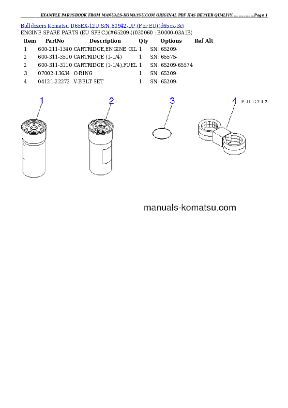 Protected: D65EX-12U S/N 60942-UP (For EU) Partsbook
