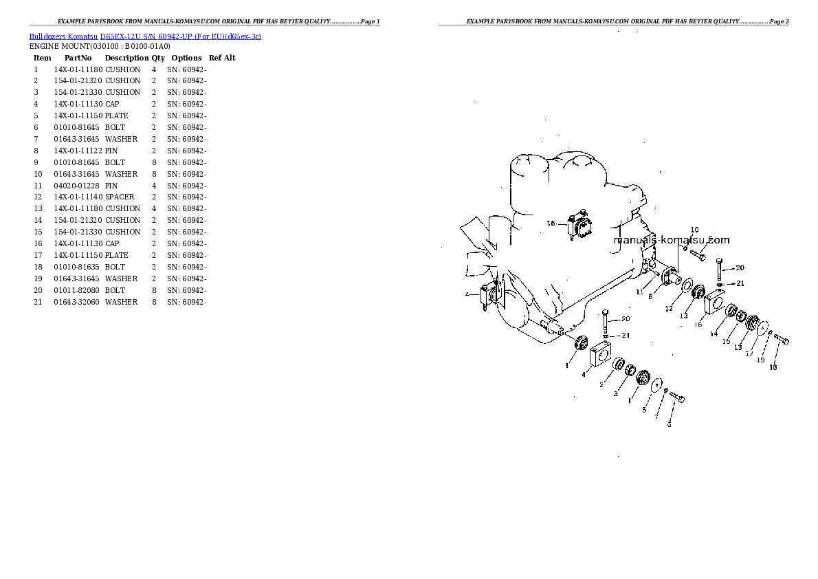 Protected: D65EX-12U S/N 60942-UP (For EU) Partsbook