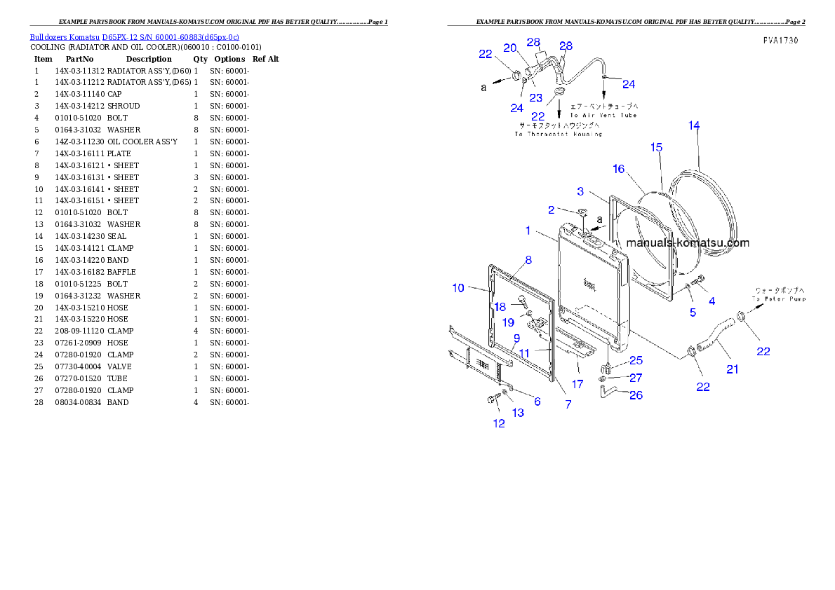 Protected: D65PX-12 S/N 60001-60883 Partsbook