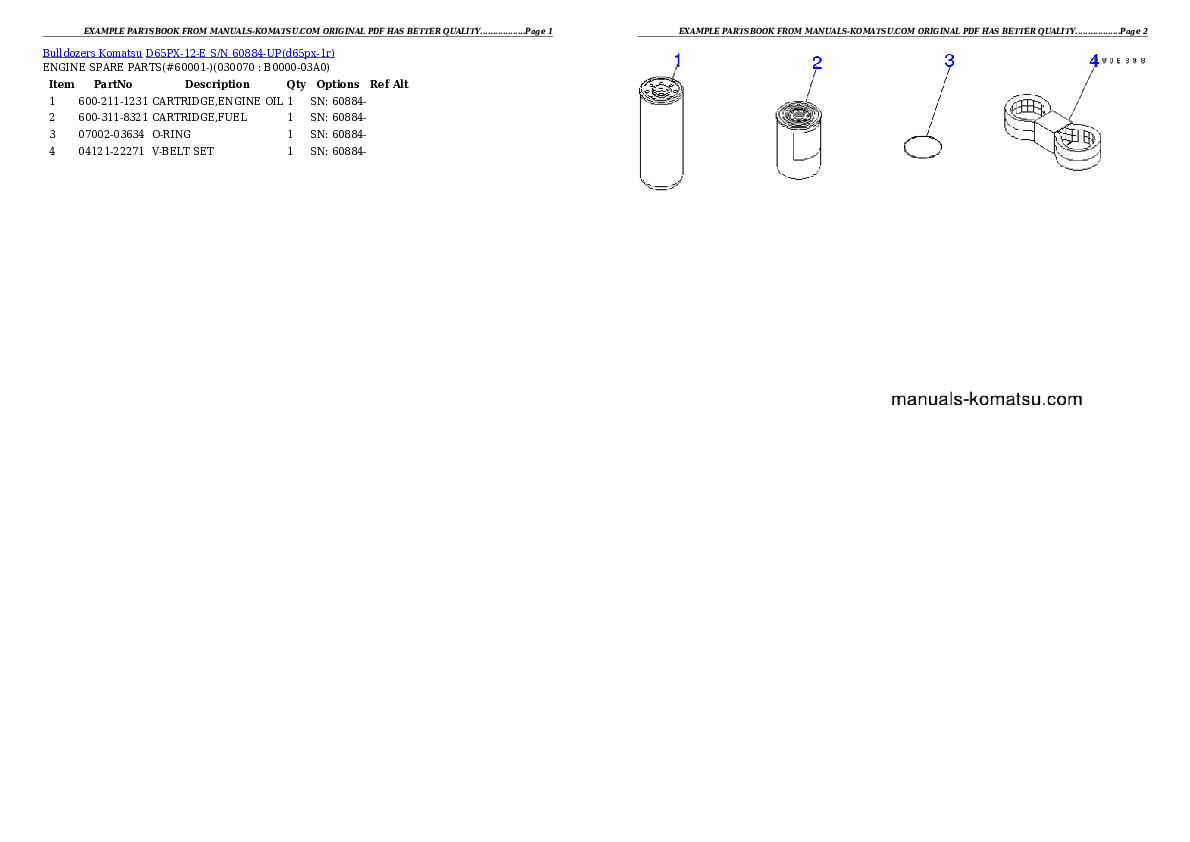 Protected: D65PX-12-E S/N 60884-UP Partsbook