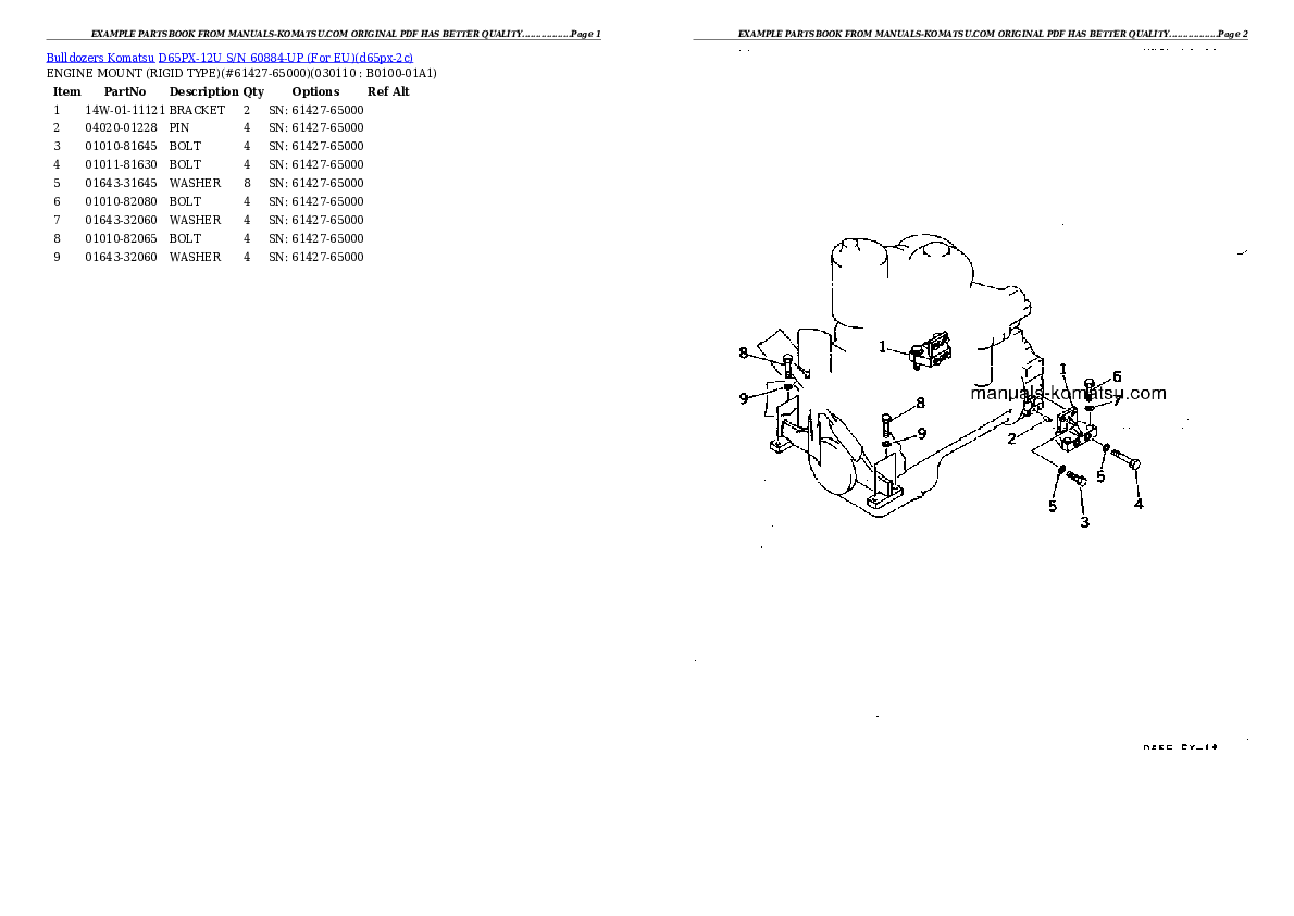 Protected: D65PX-12U S/N 60884-UP (For EU) Partsbook