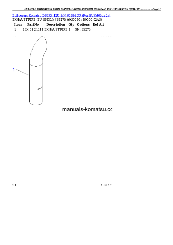 Protected: D65PX-12U S/N 60884-UP (For EU) Partsbook