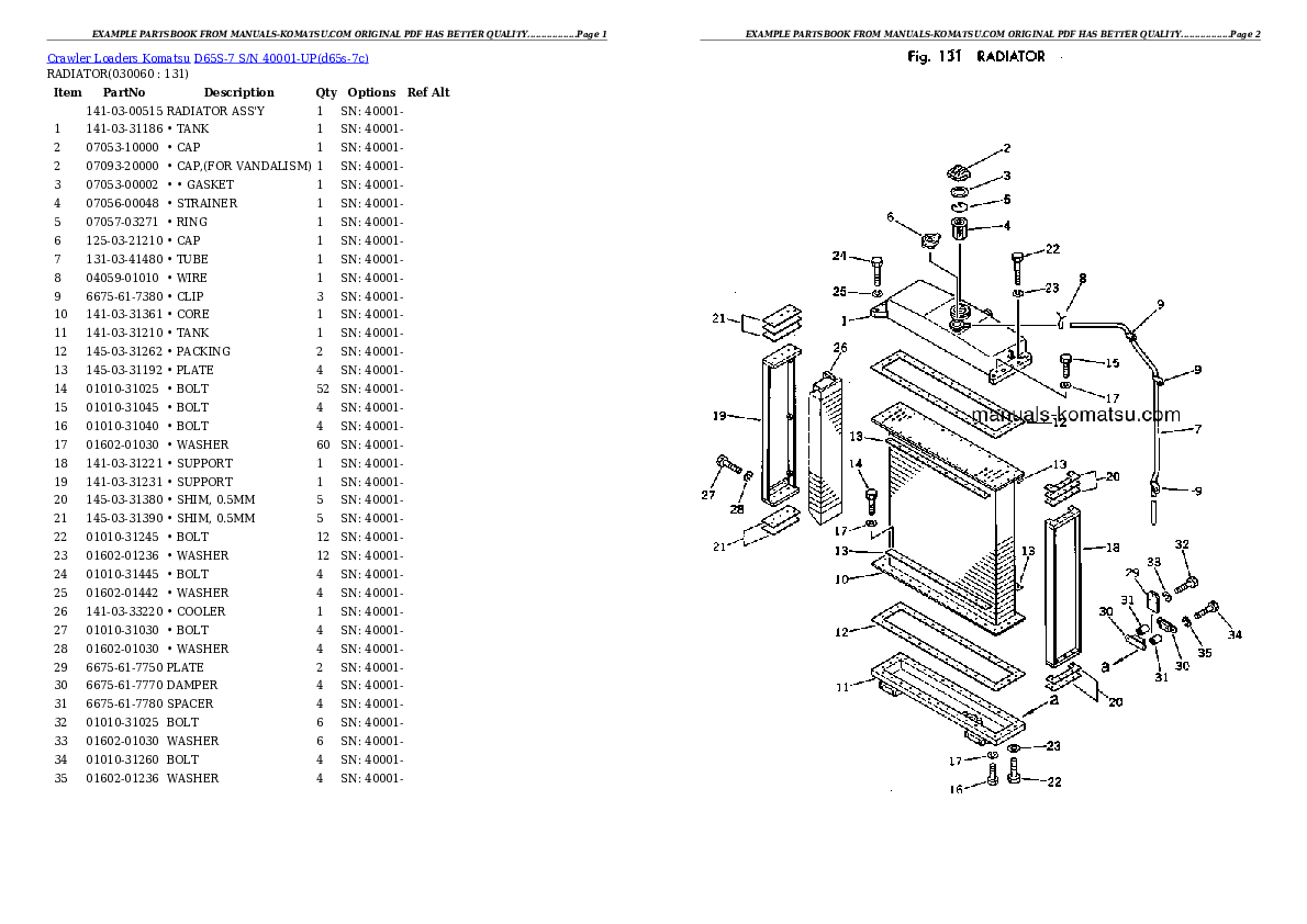 Protected: D65S-7 S/N 40001-UP Partsbook