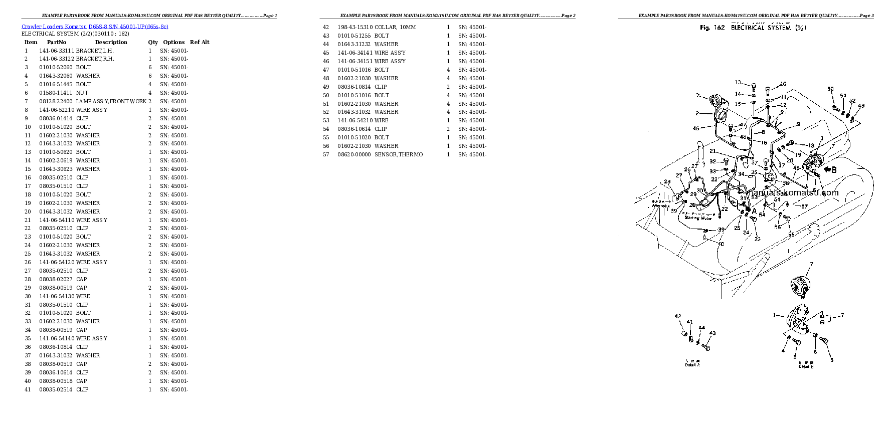 Protected: D65S-8 S/N 45001-UP Partsbook