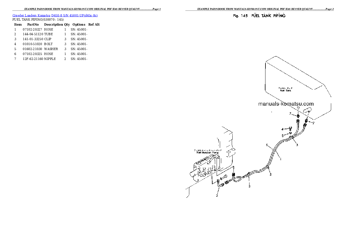 Protected: D65S-8 S/N 45001-UP Partsbook