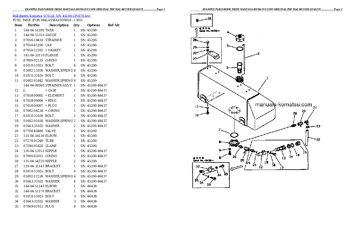 Protected: D70-LE S/N 45200-UP Partsbook
