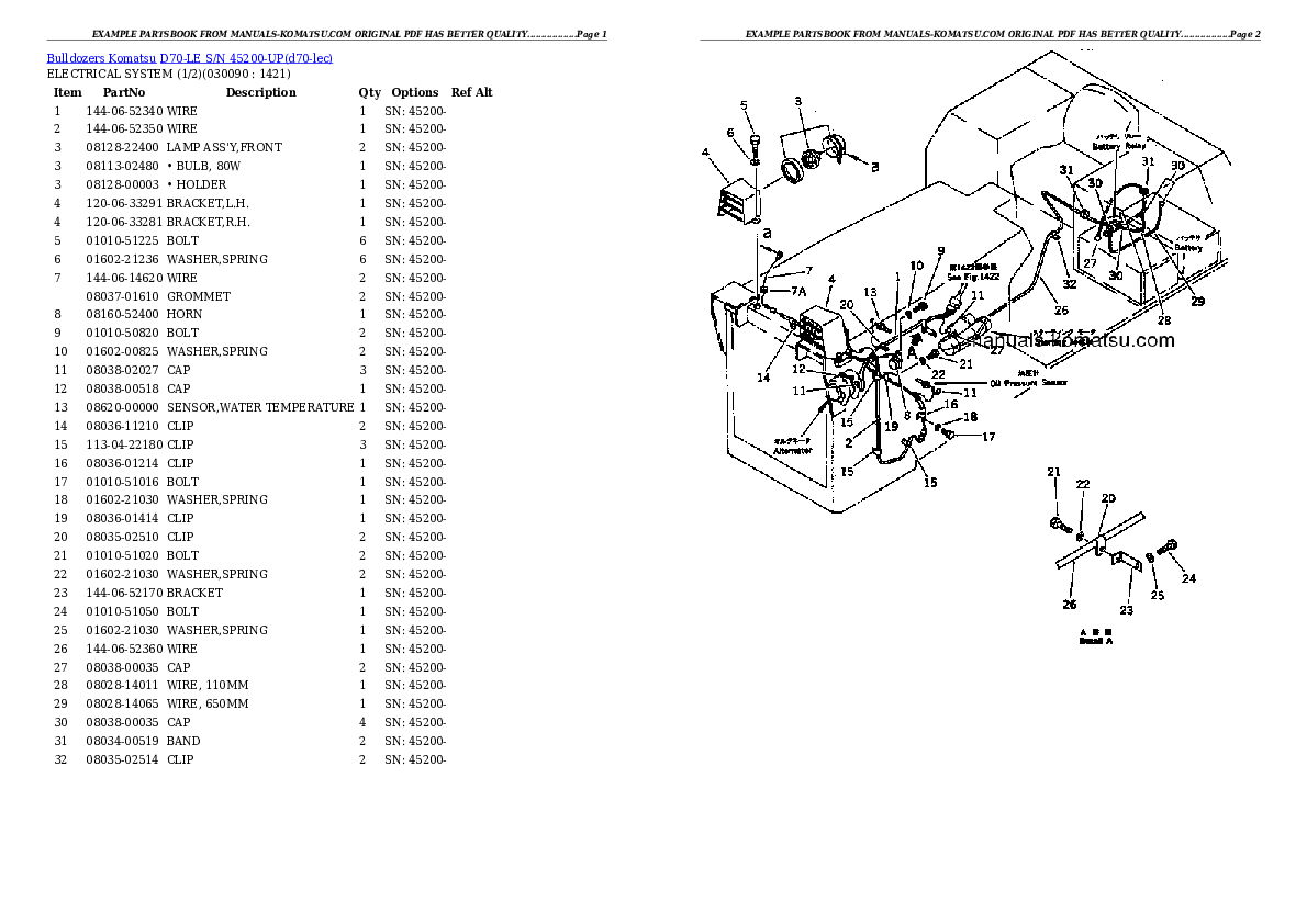 Protected: D70-LE S/N 45200-UP Partsbook