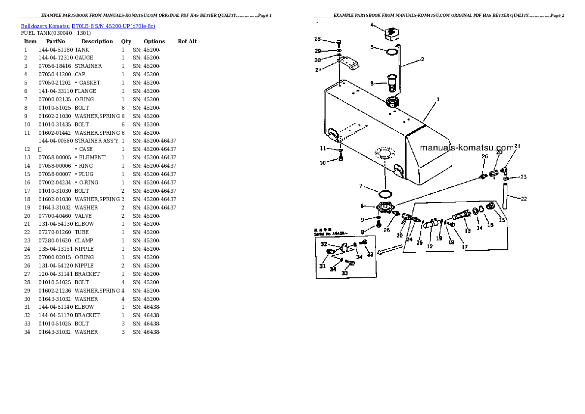 Protected: D70LE-8 S/N 45200-UP Partsbook