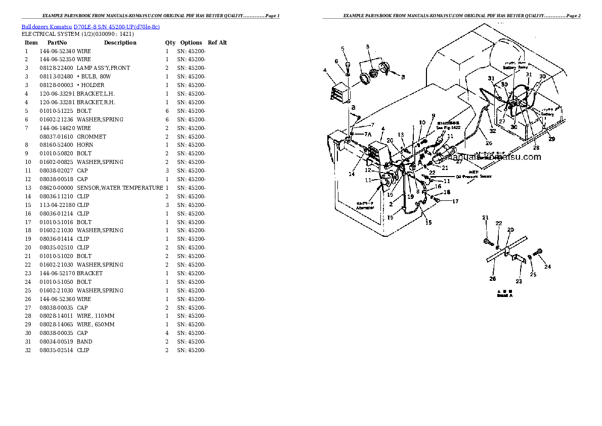 Protected: D70LE-8 S/N 45200-UP Partsbook