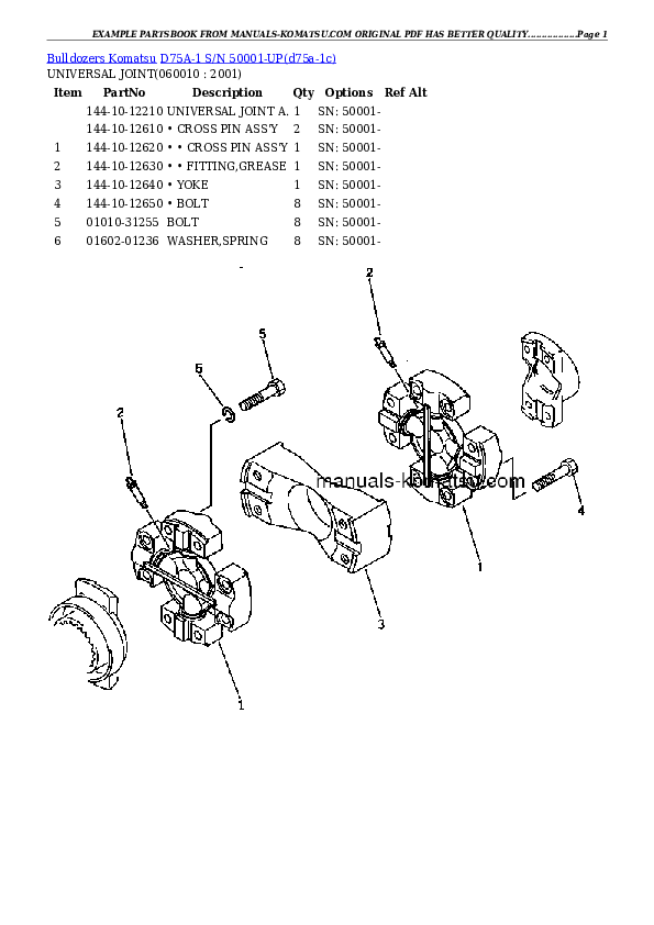 Protected: D75A-1 S/N 50001-UP Partsbook