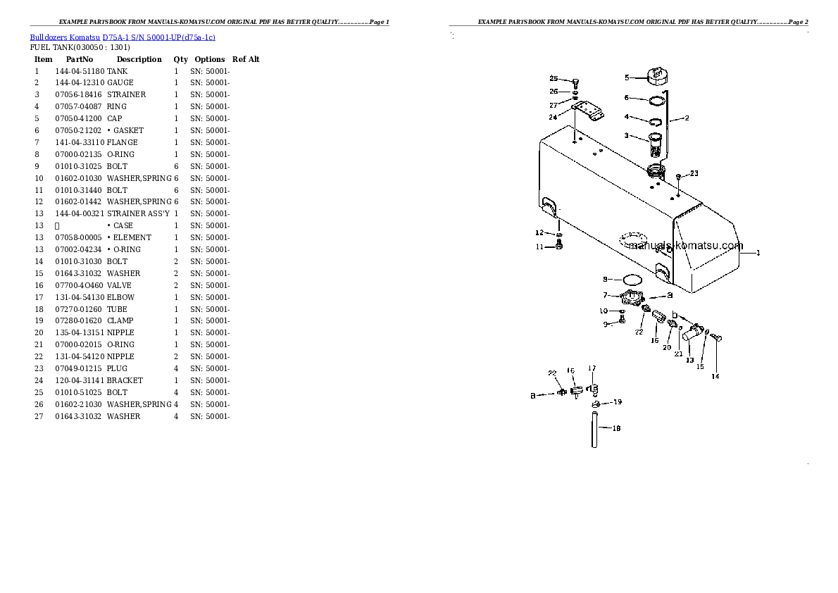 Protected: D75A-1 S/N 50001-UP Partsbook
