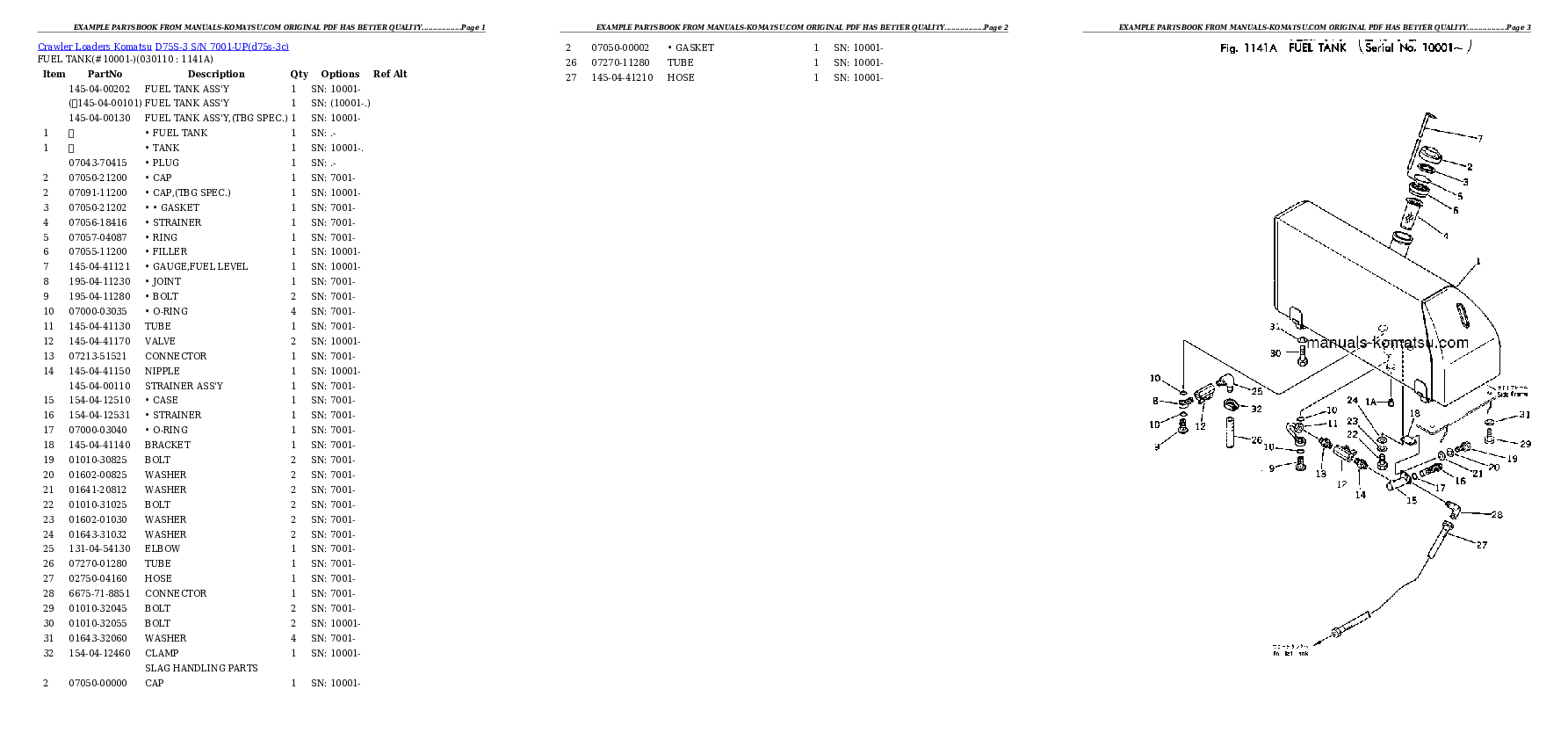 Protected: D75S-3 S/N 7001-UP Partsbook