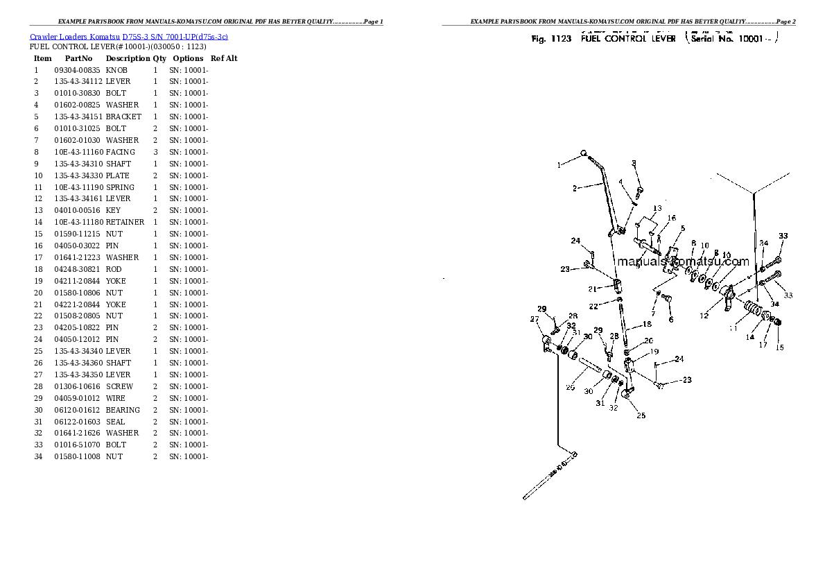 Protected: D75S-3 S/N 7001-UP Partsbook