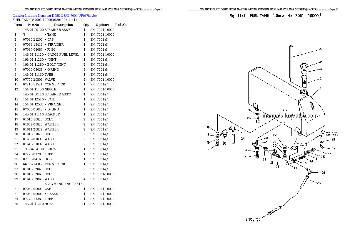 Protected: D75S-3 S/N 7001-UP Partsbook