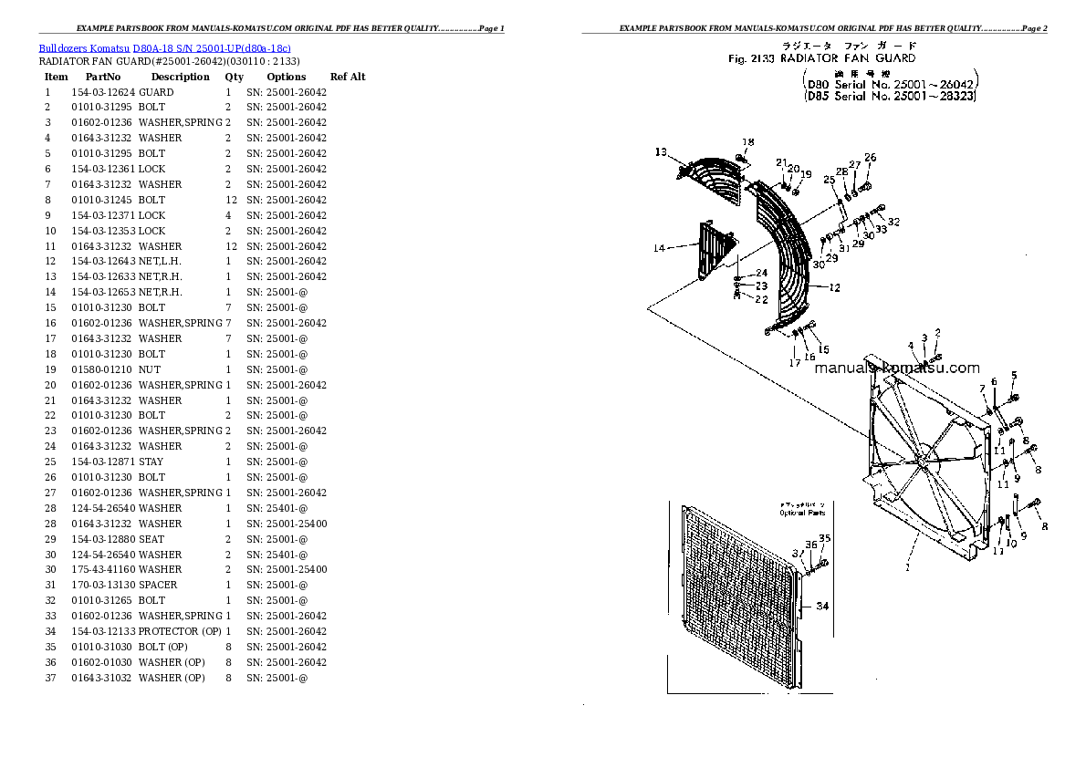 Protected: D80A-18 S/N 25001-UP Partsbook