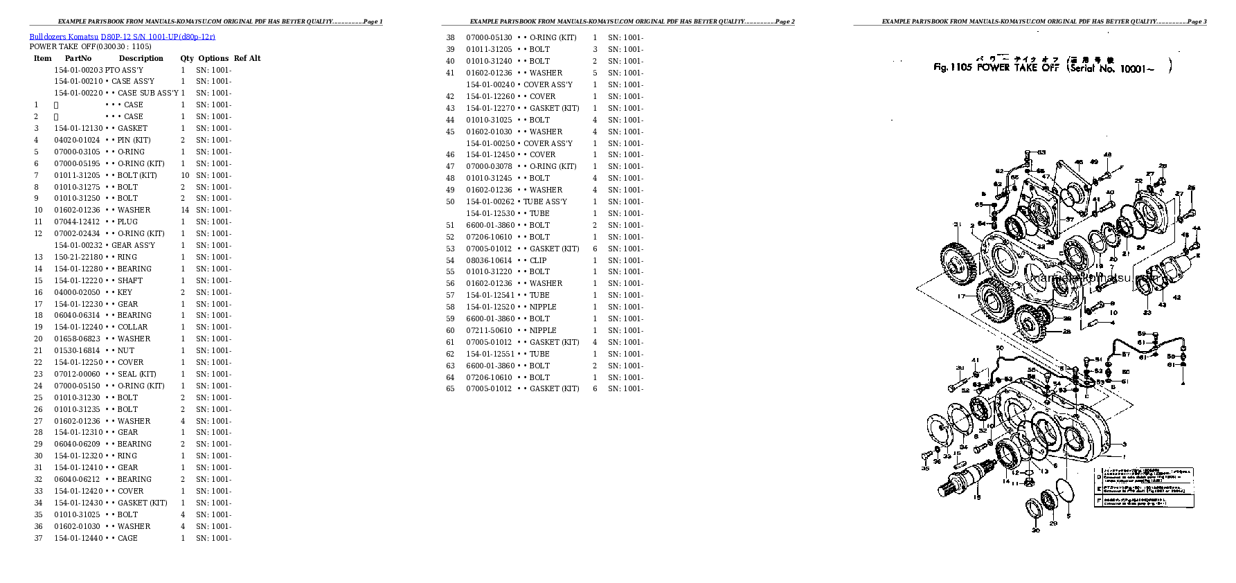 D80P-12 S/N 1001-UP Partsbook