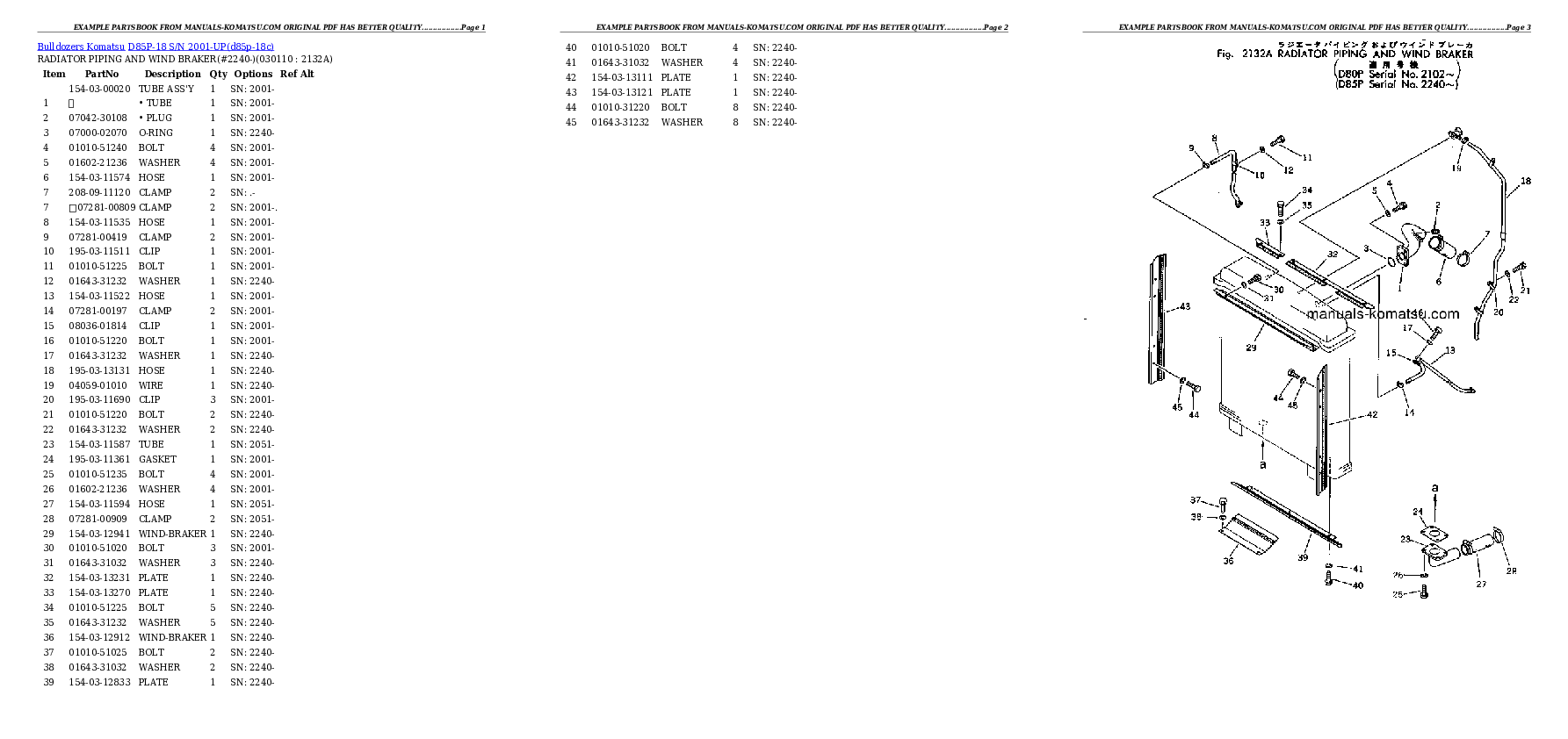 Protected: D85P-18 S/N 2001-UP Partsbook