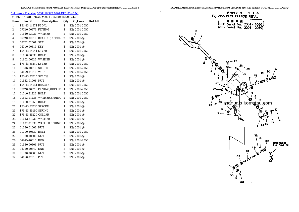 Protected: D85P-18 S/N 2001-UP Partsbook