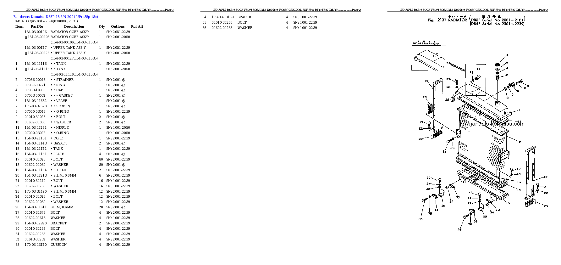 Protected: D85P-18 S/N 2001-UP Partsbook