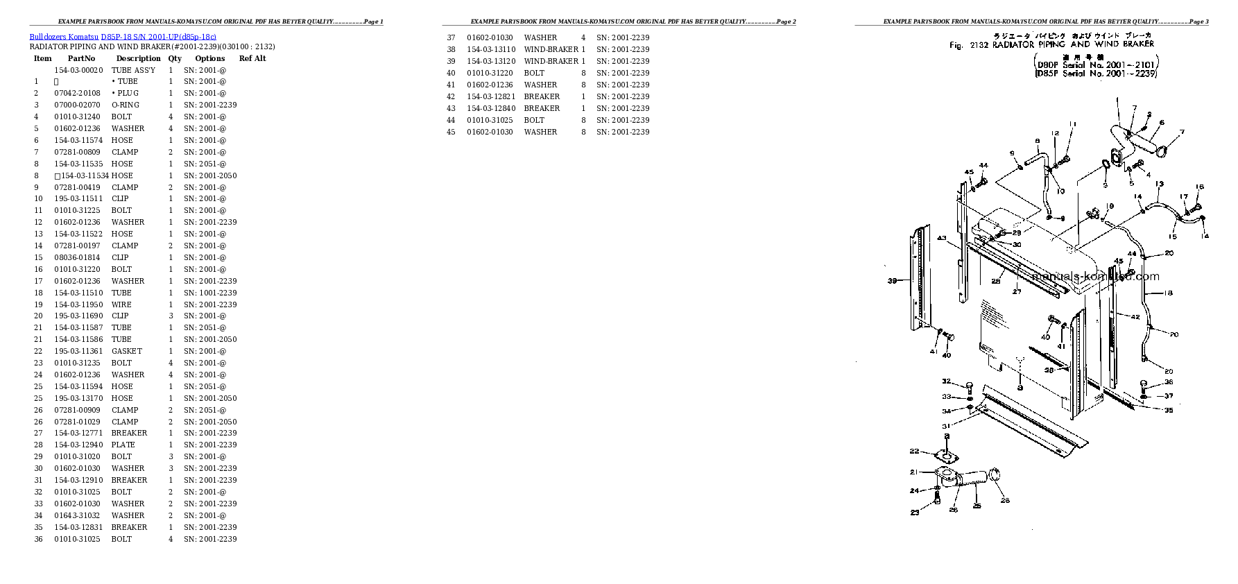 Protected: D85P-18 S/N 2001-UP Partsbook