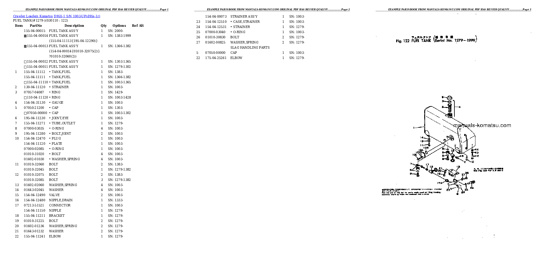 Protected: D95S-1 S/N 1003-UP Partsbook