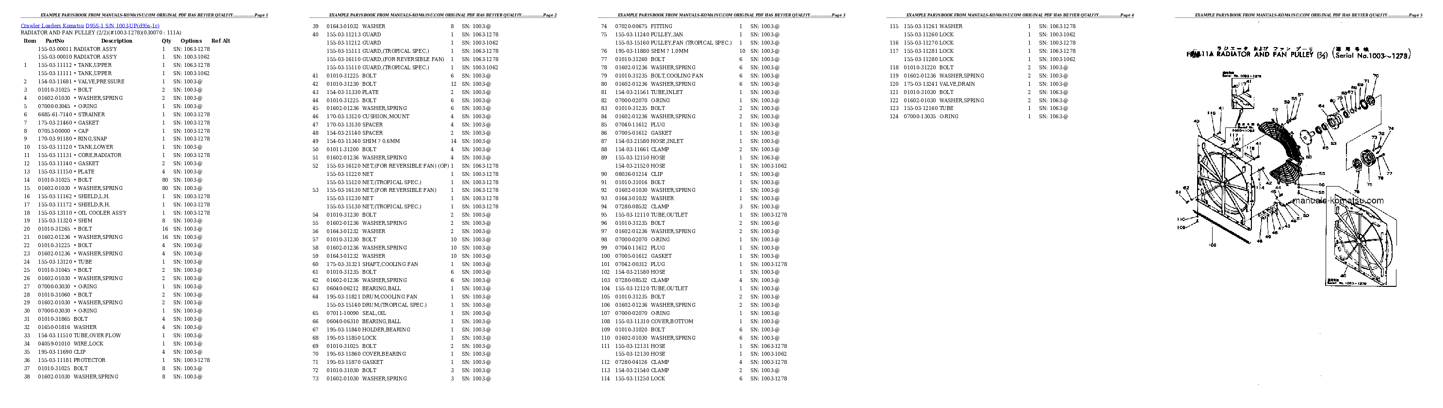 Protected: D95S-1 S/N 1003-UP Partsbook