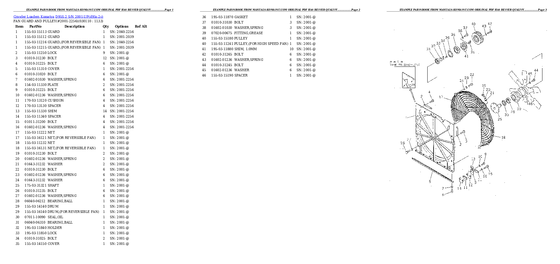 Protected: D95S-2 S/N 2001-UP Partsbook
