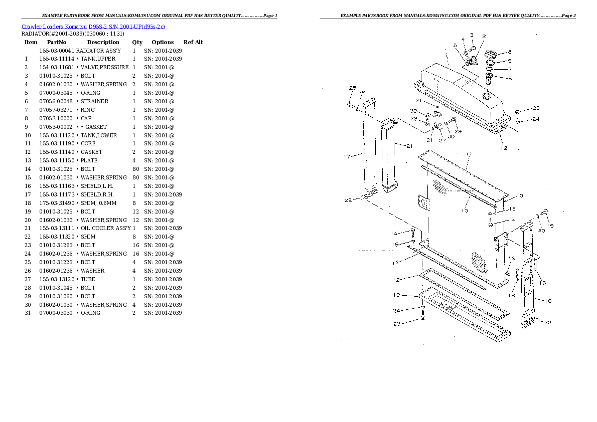 Protected: D95S-2 S/N 2001-UP Partsbook