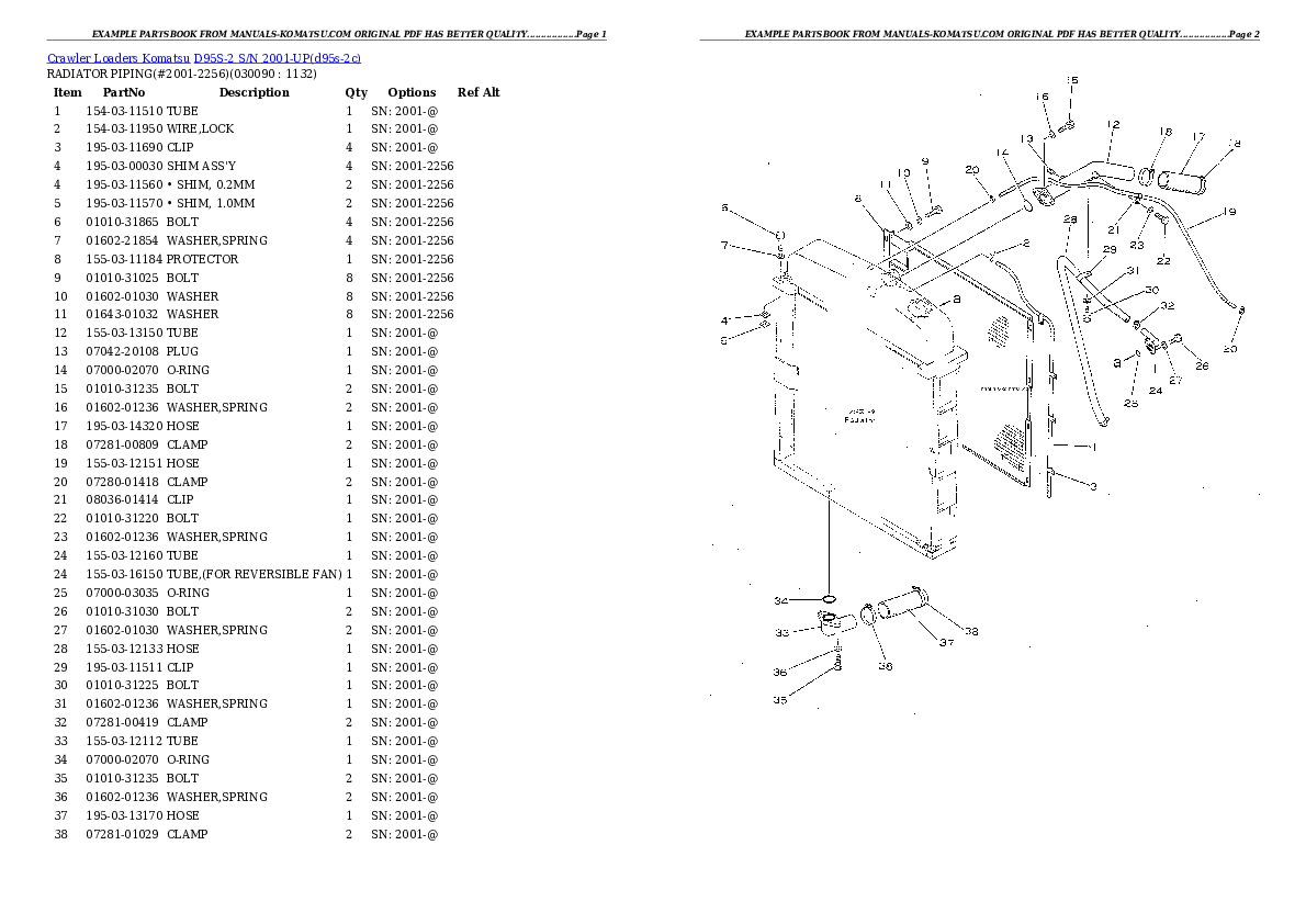 Protected: D95S-2 S/N 2001-UP Partsbook