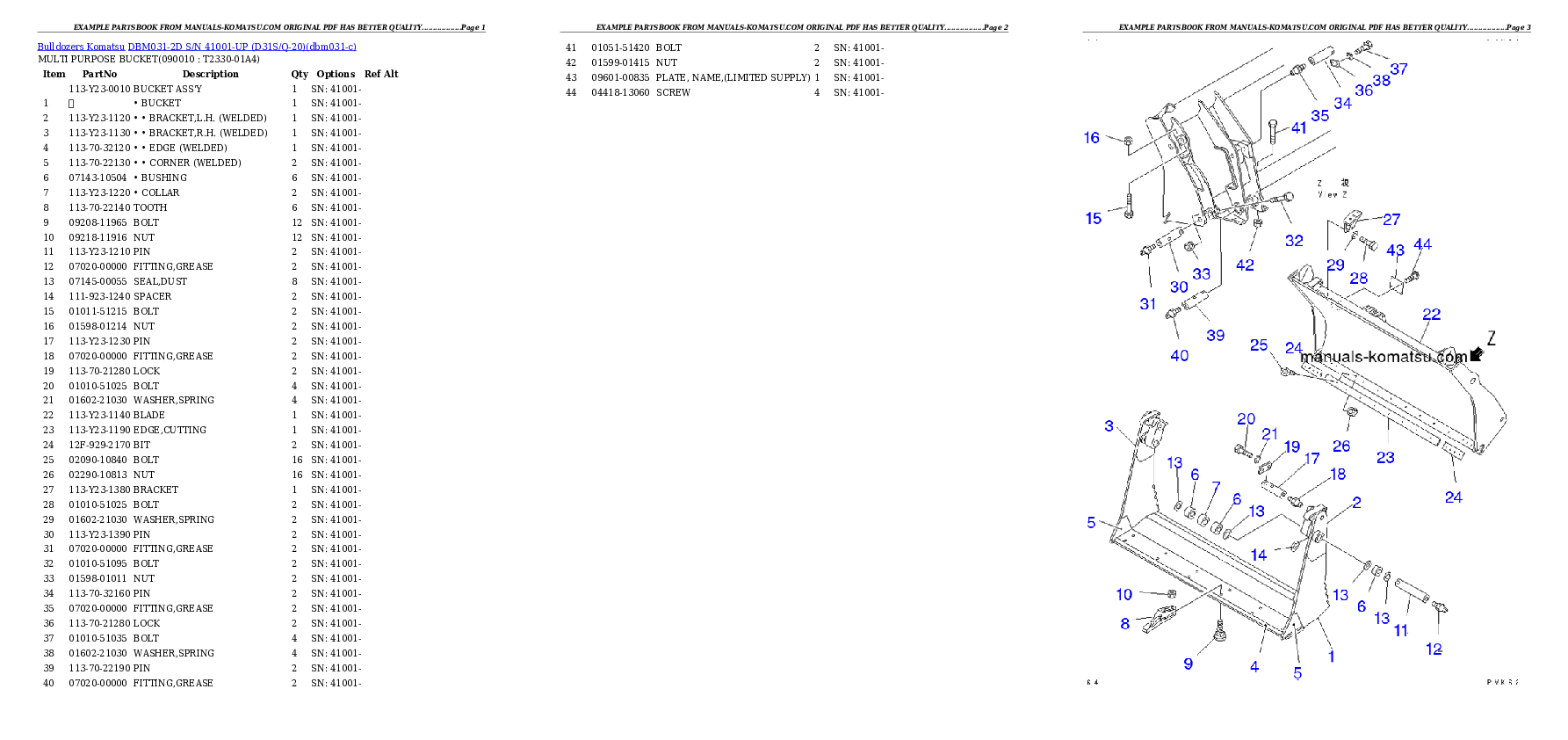 Protected: DBM031-2D S/N 41001-UP (D31S/Q-20) Partsbook