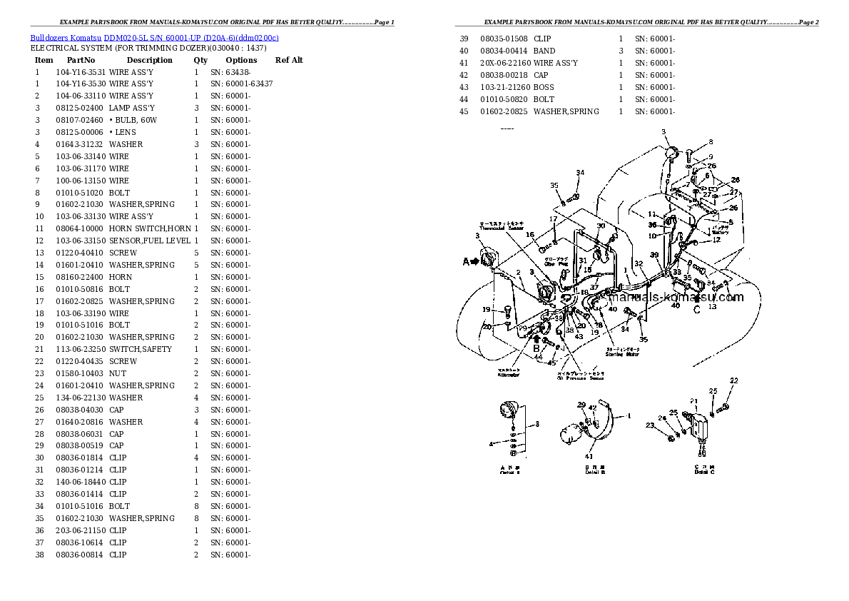 Protected: DDM020-5L S/N 60001-UP (D20A-6) Partsbook