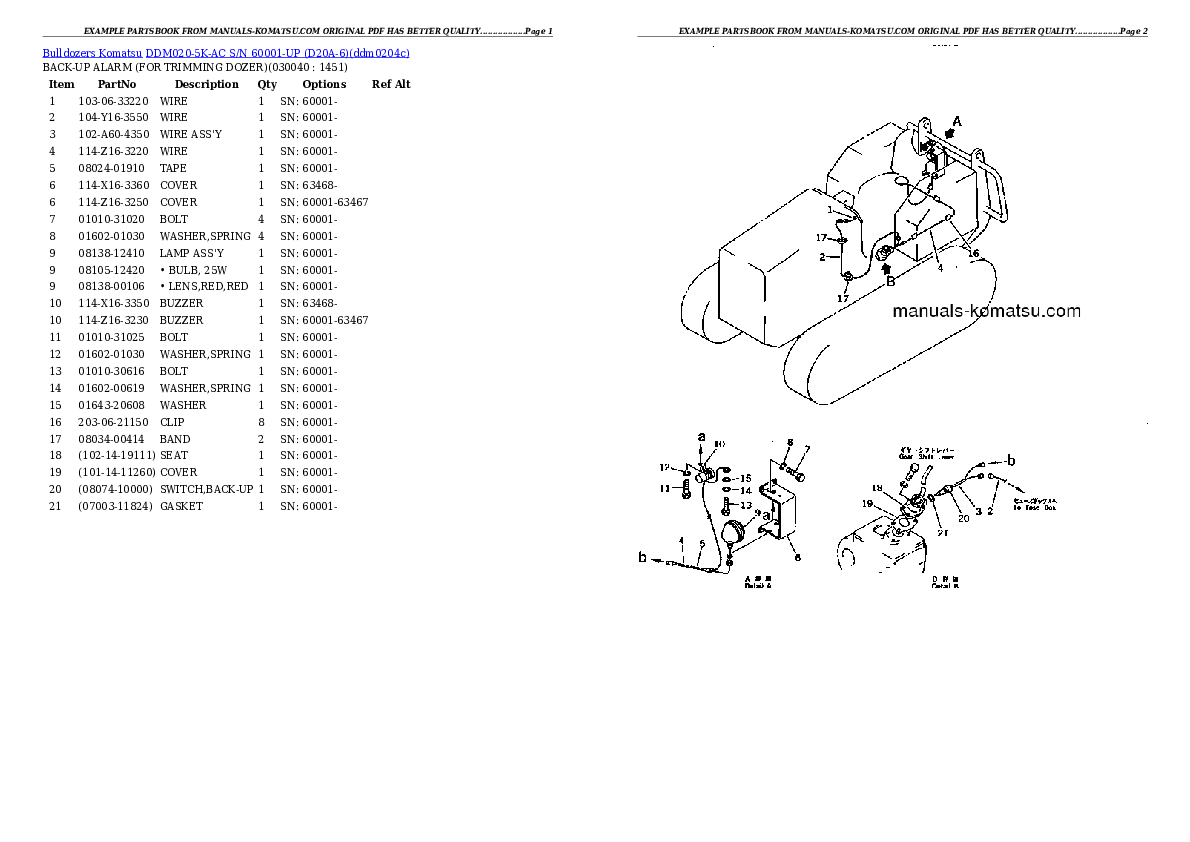 Protected: DDM020-5K-AC S/N 60001-UP (D20A-6) Partsbook