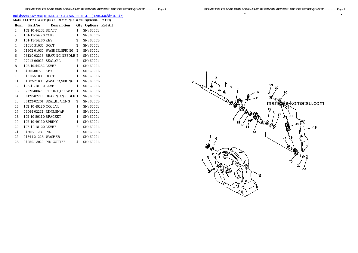 Protected: DDM020-5K-AC S/N 60001-UP (D20A-6) Partsbook