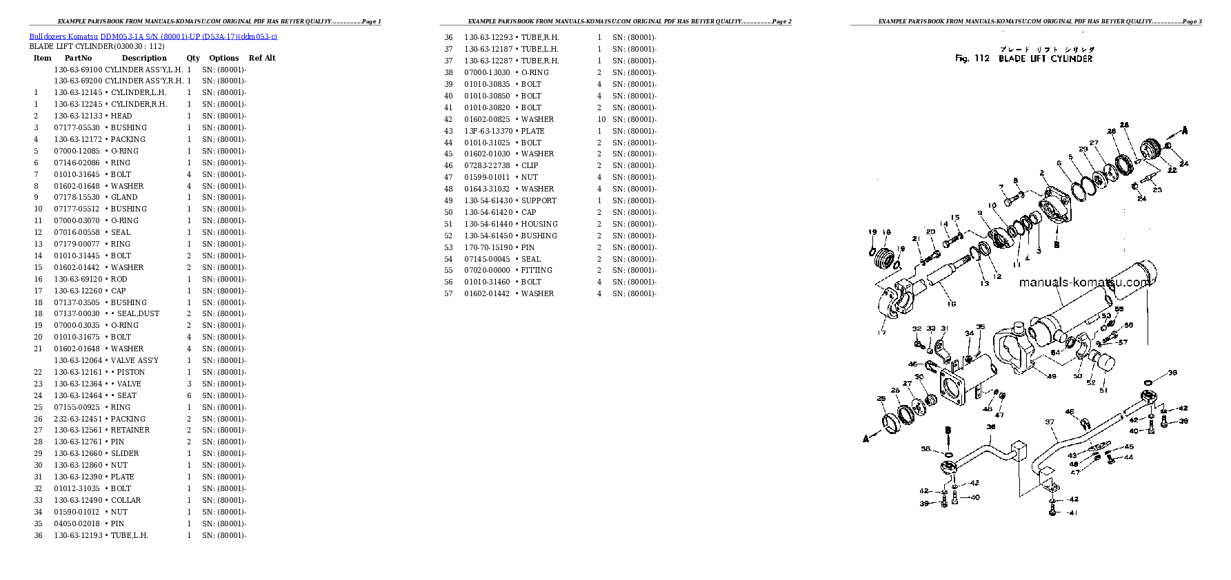 DDM053-1A S/N (80001)-UP (D53A-17) Partsbook