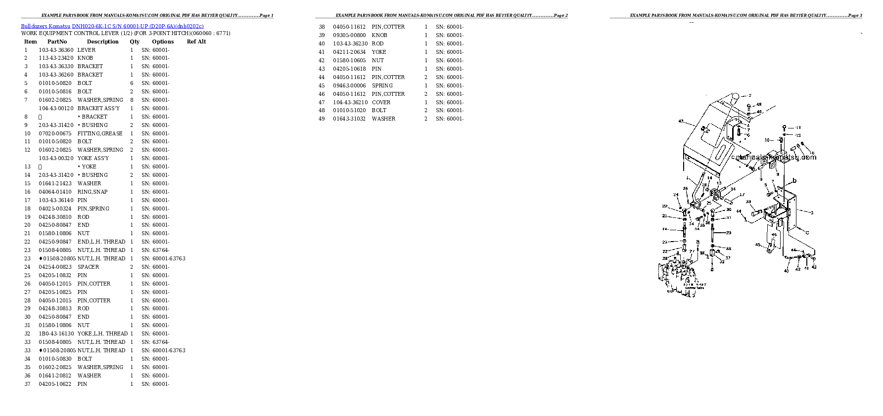 Protected: DNH020-6K-1C S/N 60001-UP (D20P-6A) Partsbook