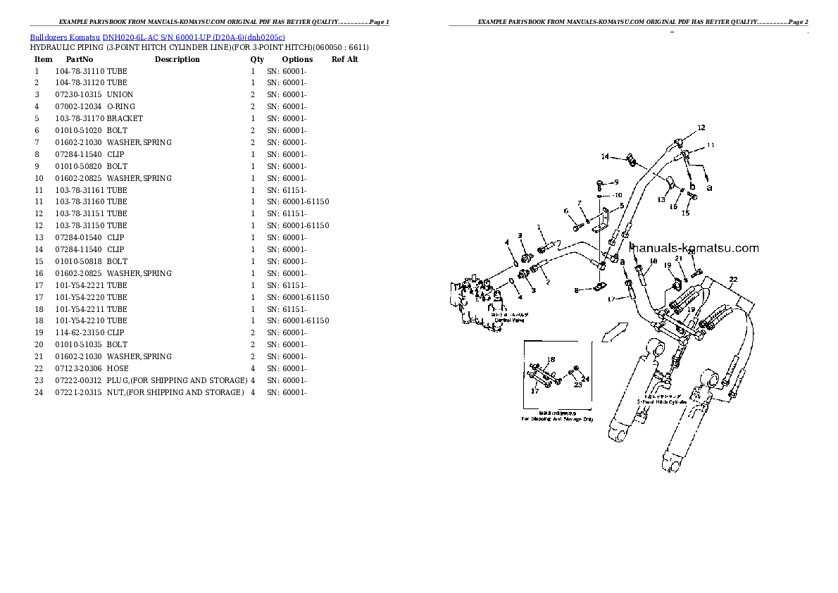 Protected: DNH020-6L-AC S/N 60001-UP (D20A-6) Partsbook