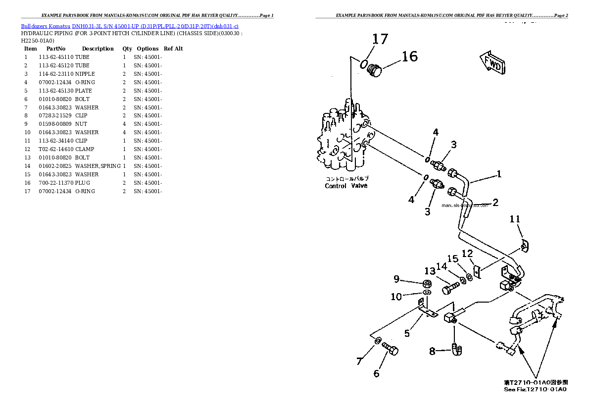 DNH031-3L S/N 45001-UP (D31P/PL/PLL-20/D31P-20T) Partsbook