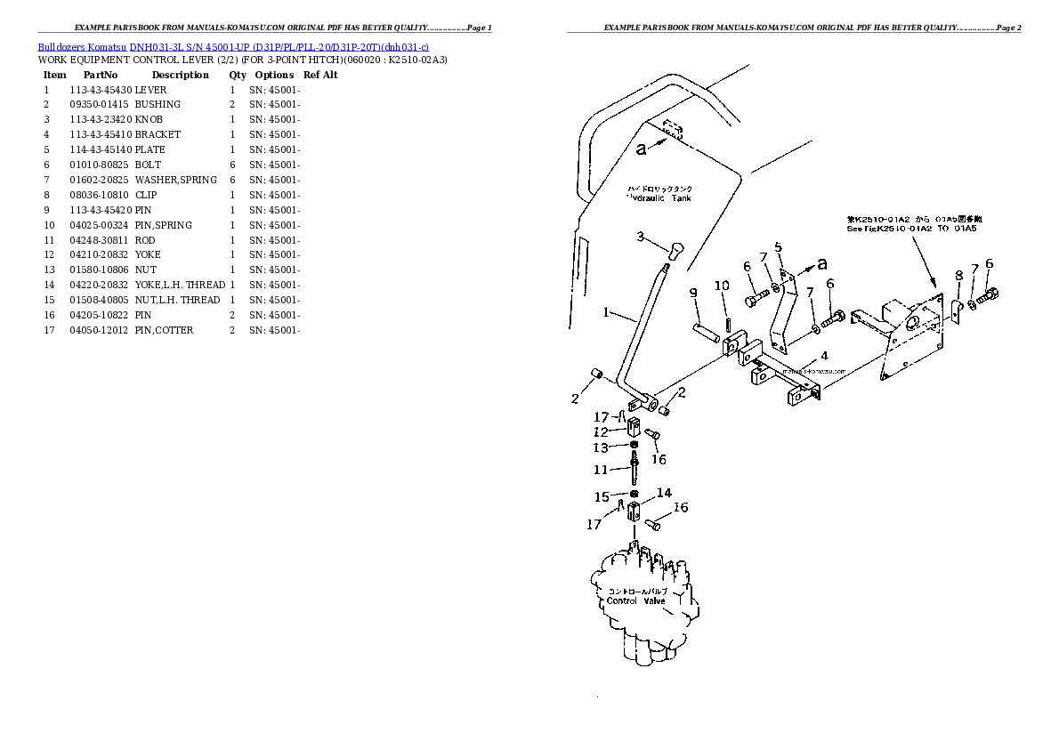 Protected: DNH031-3L S/N 45001-UP (D31P/PL/PLL-20/D31P-20T) Partsbook