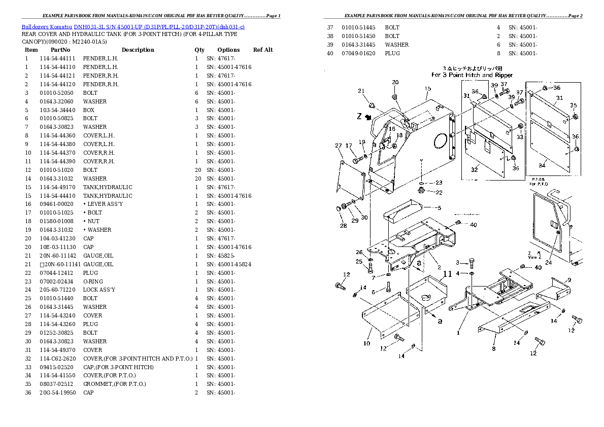 Protected: DNH031-3L S/N 45001-UP (D31P/PL/PLL-20/D31P-20T) Partsbook