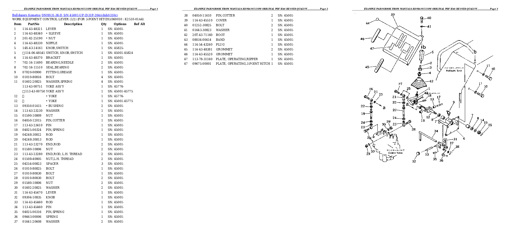 Protected: DNH031-3K-D S/N 45001-UP (D31P-20A) Partsbook
