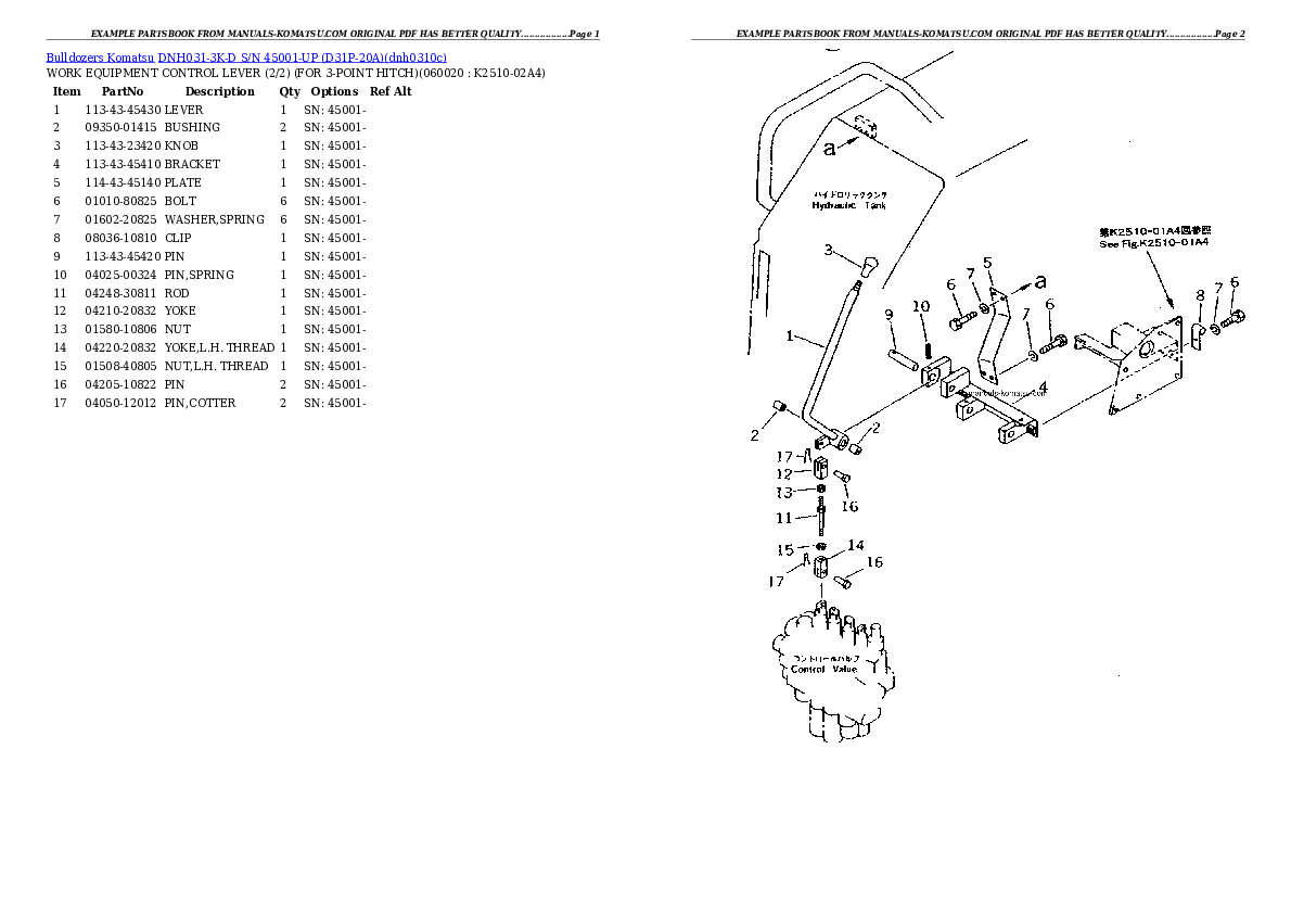 Protected: DNH031-3K-D S/N 45001-UP (D31P-20A) Partsbook