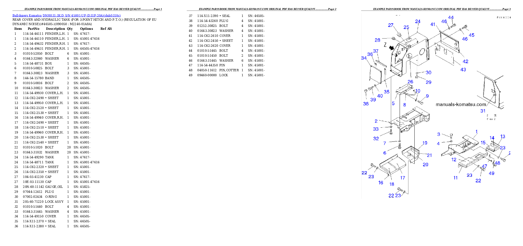 Protected: DNH031-3K-D S/N 45001-UP (D31P-20A) Partsbook
