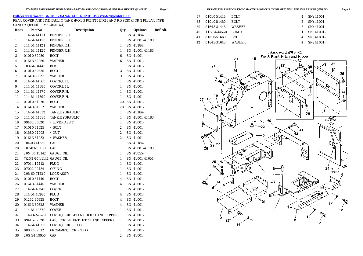 Protected: DNH031-3M S/N 41001-UP (D31S/Q/SM-20) Partsbook