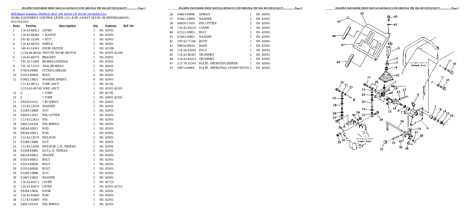 Protected: DNH031-3K-E S/N 42001-UP (D31E-20) Partsbook
