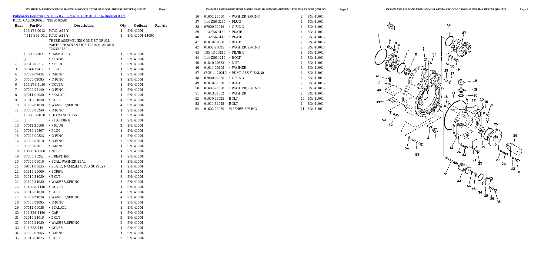 DNP031-3C-S S/N 41001-UP (D31S/Q-20) Partsbook