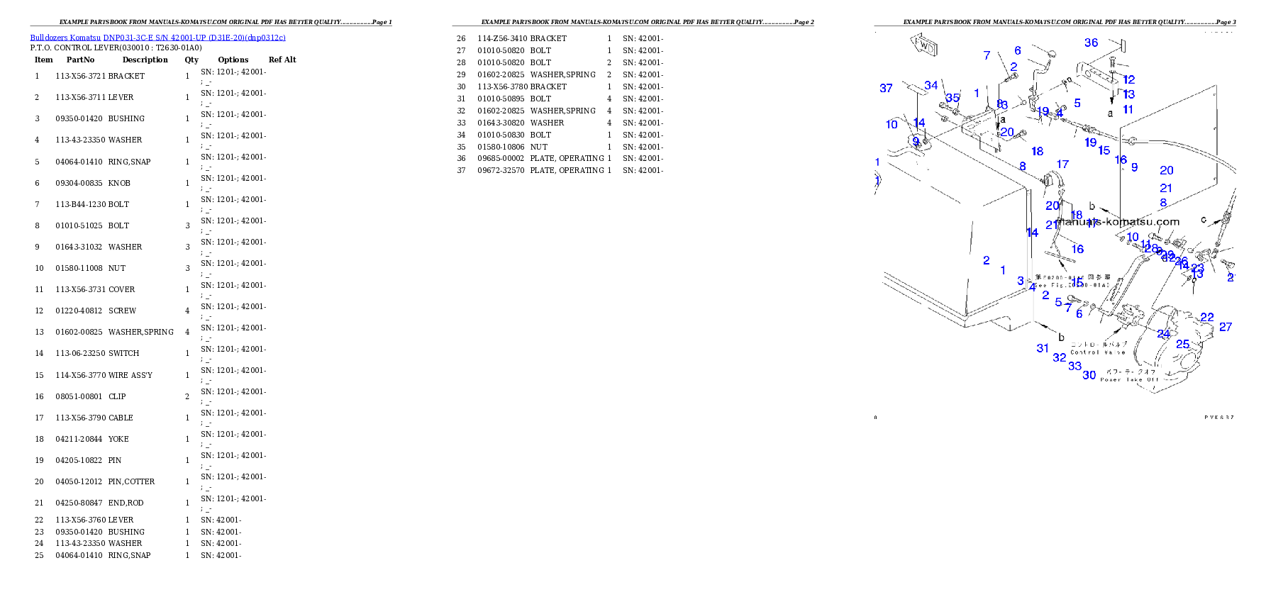 DNP031-3C-E S/N 42001-UP (D31E-20) Partsbook