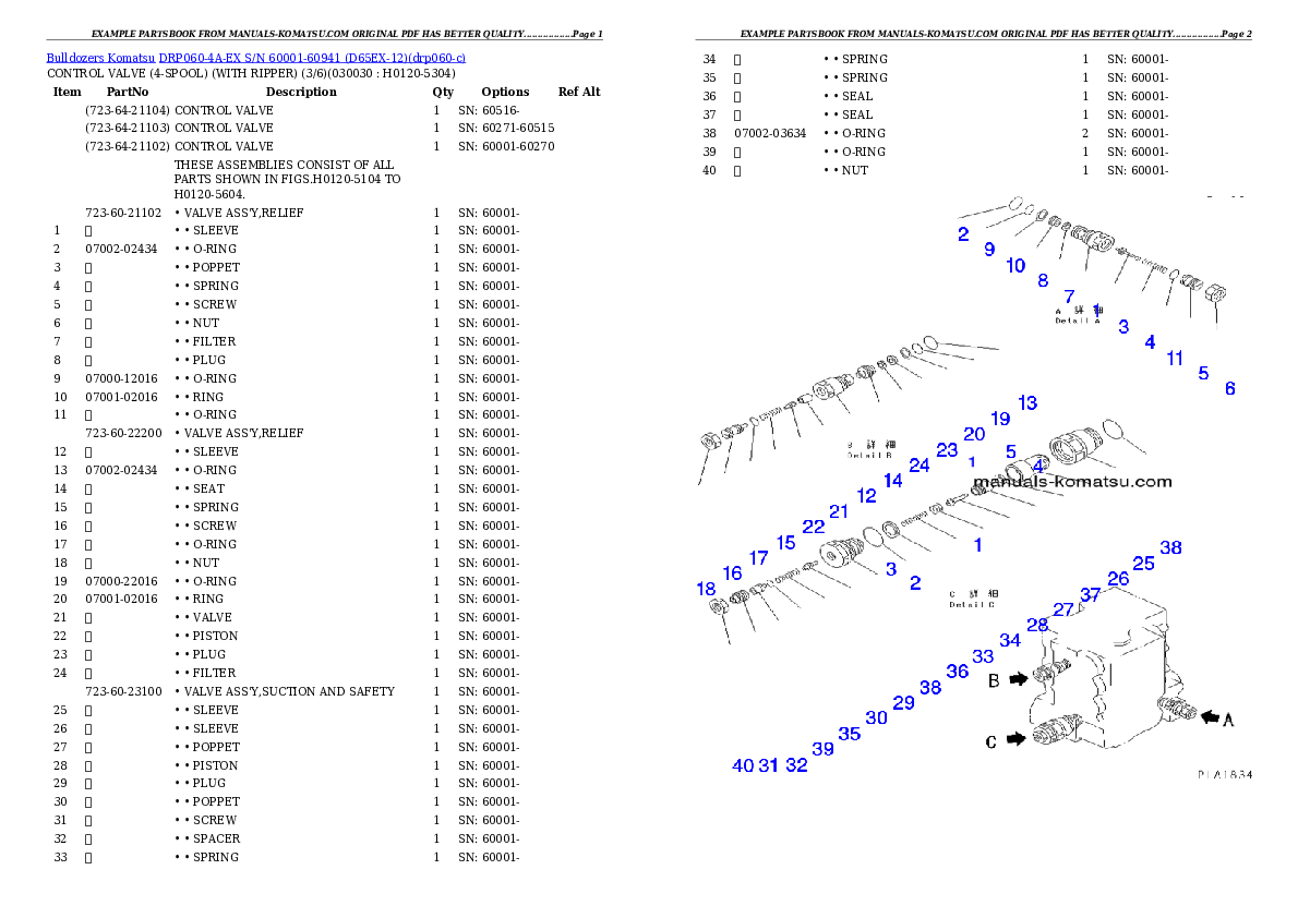 Protected: DRP060-4A-EX S/N 60001-60941 (D65EX-12) Partsbook