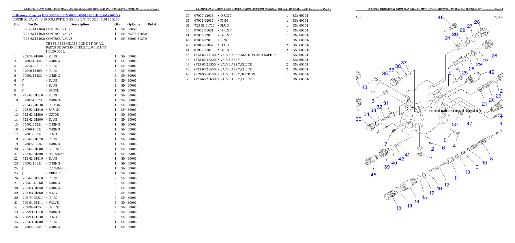 DRP060-4A-E S/N 60001-60941 (D65E-12) Partsbook