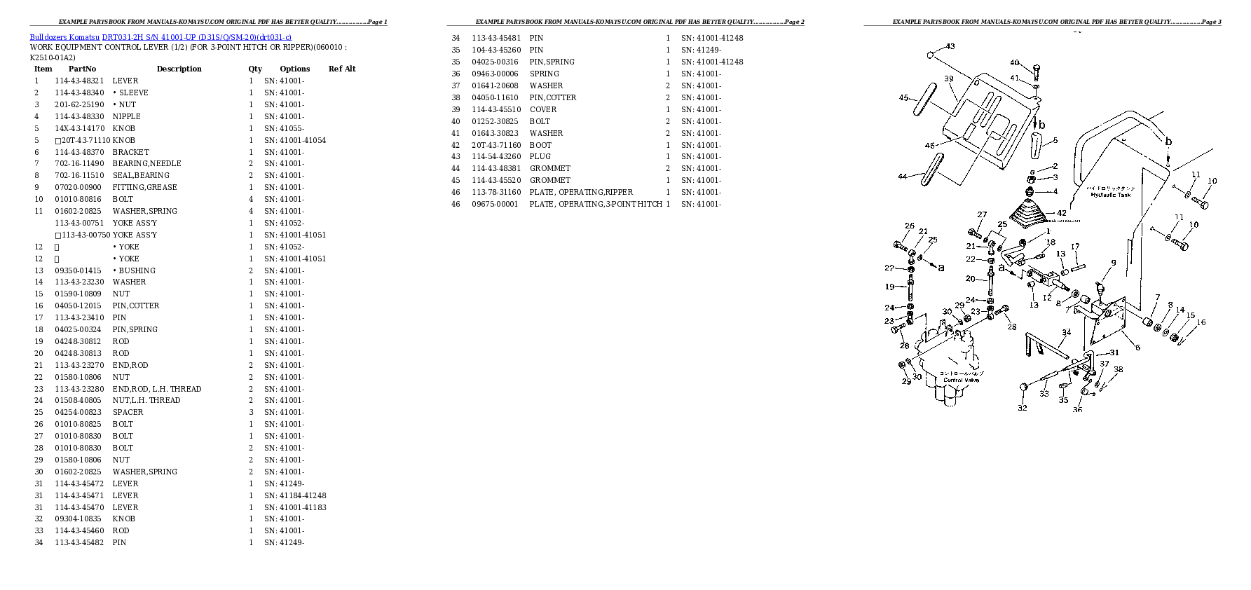 Protected: DRT031-2H S/N 41001-UP (D31S/Q/SM-20) Partsbook