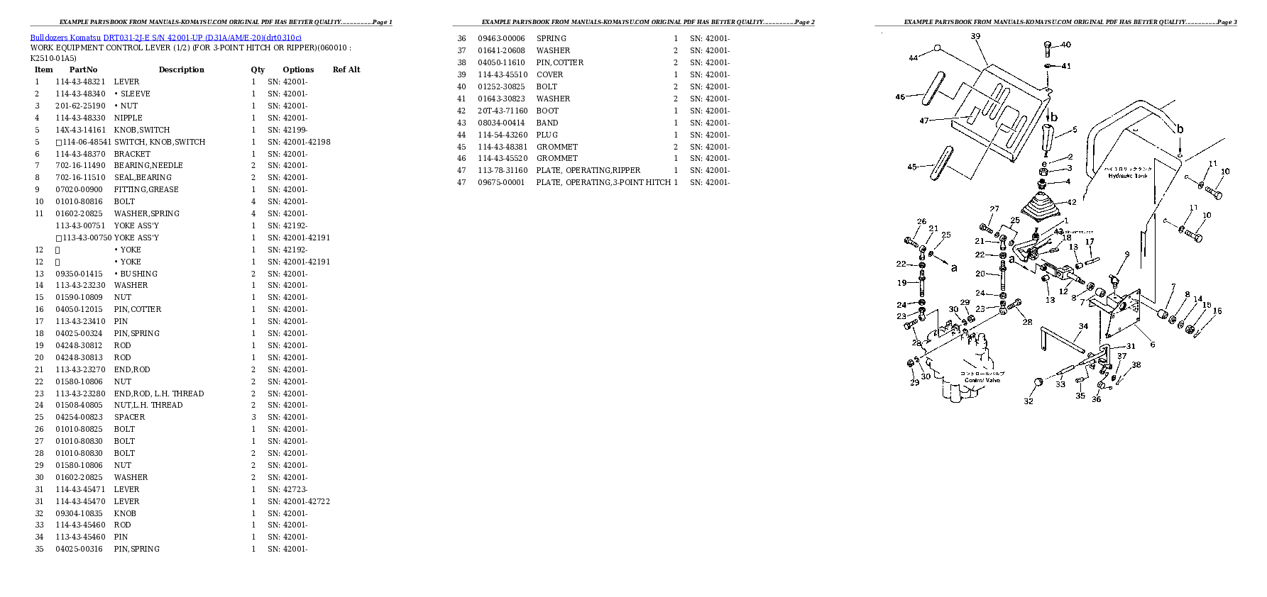 Protected: DRT031-2J-E S/N 42001-UP (D31A/AM/E-20) Partsbook